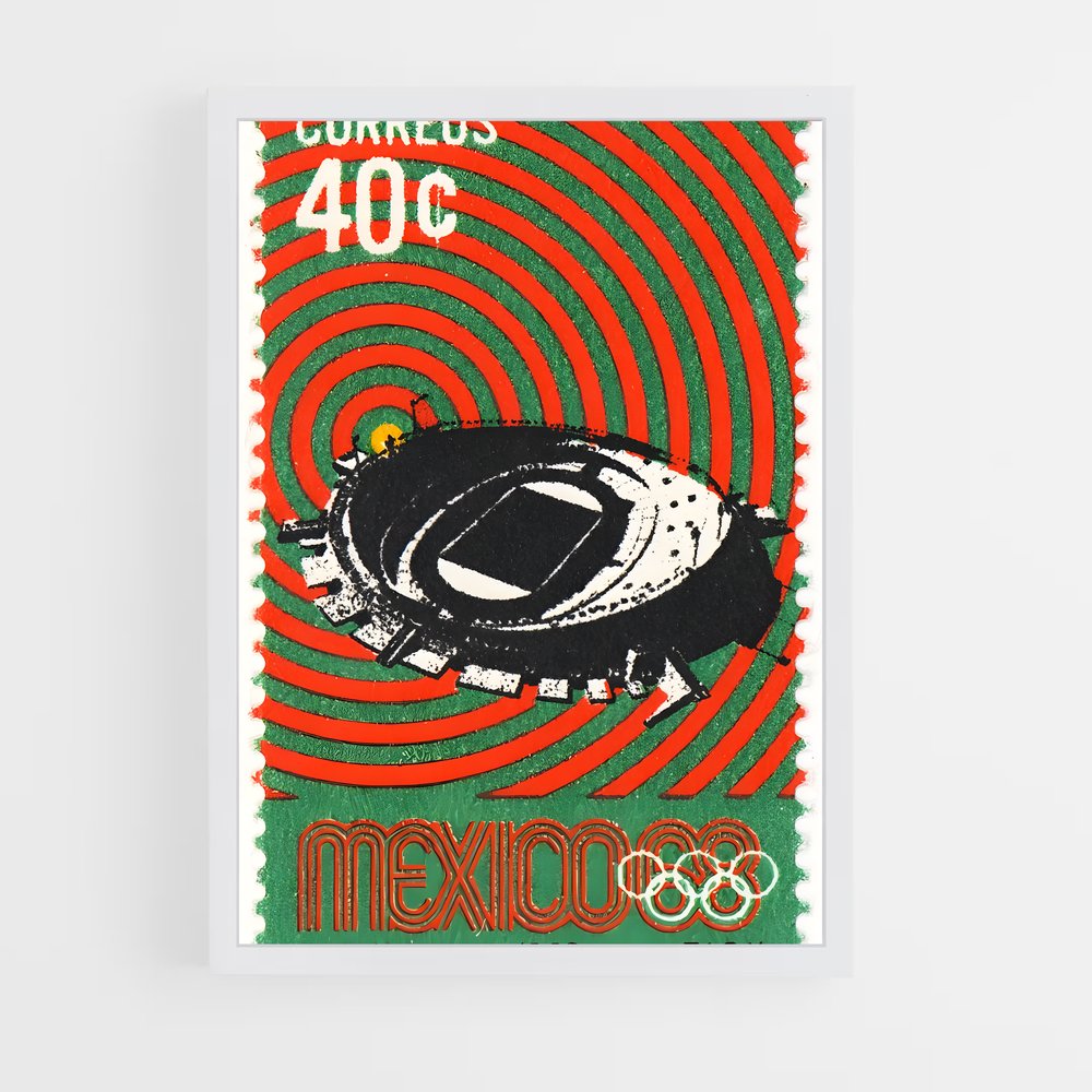 Poster Mexico Urbain 1968 Ligne épurée – affiche Jeux Olympiques (vue 3)
